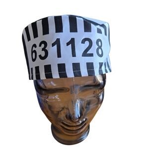 Couples Prisoner Jailed Costume 2 Hats And 2 Sets Of Suspenders Only -  Striped